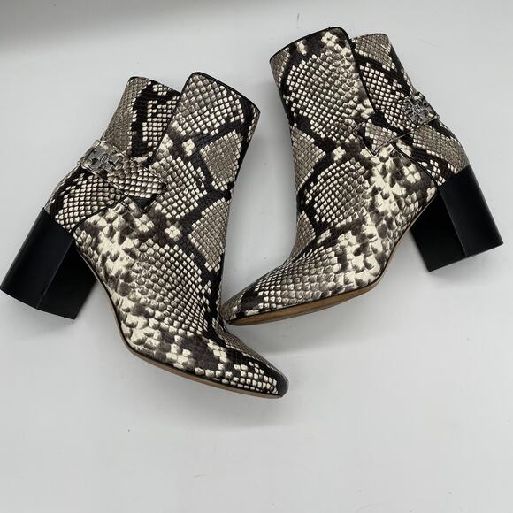 Tory Burch Kira Stamped Snake Print Leather Bootie - 8.5 - Picture 5 of 12